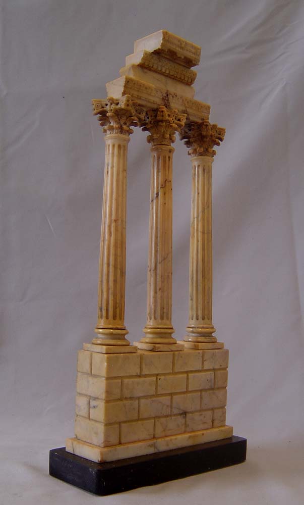 Antique Italian Grand Tour Sienna marble ruined temple.