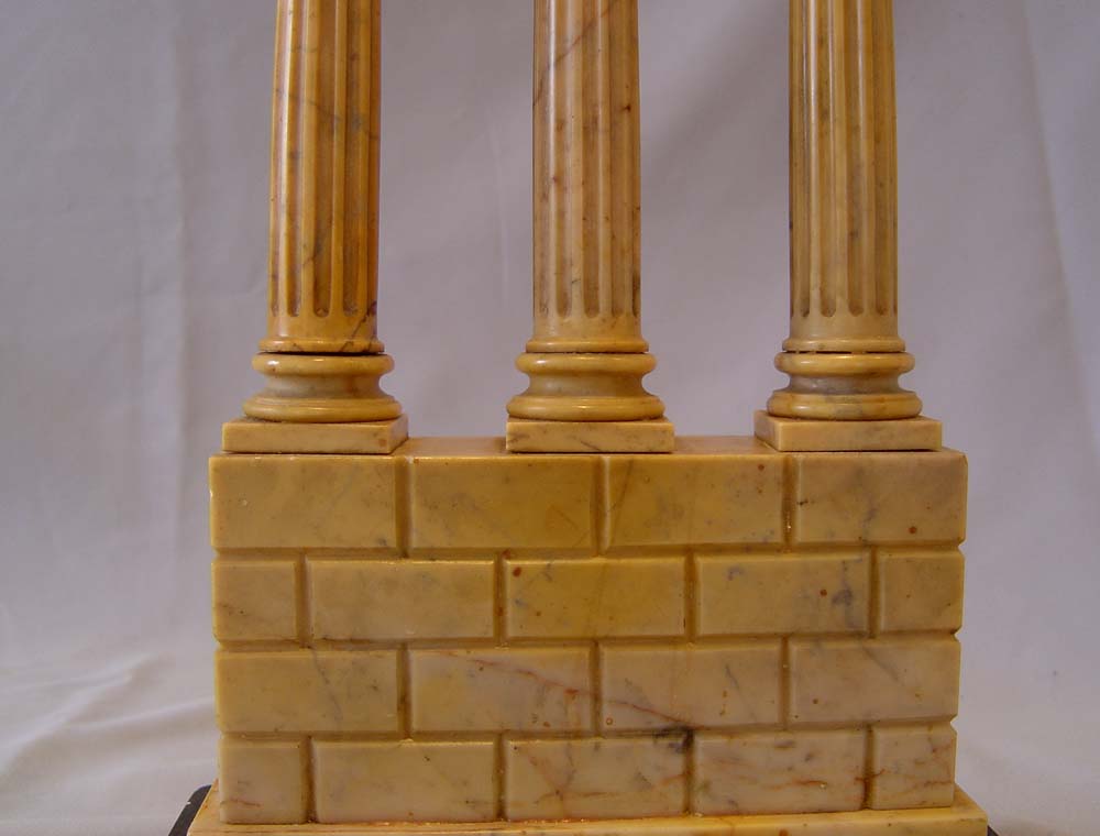 Antique Italian Grand Tour Sienna marble ruined temple.