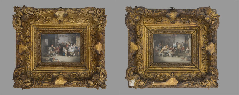 A pair of antique Victorian miniature paintings on ivory.