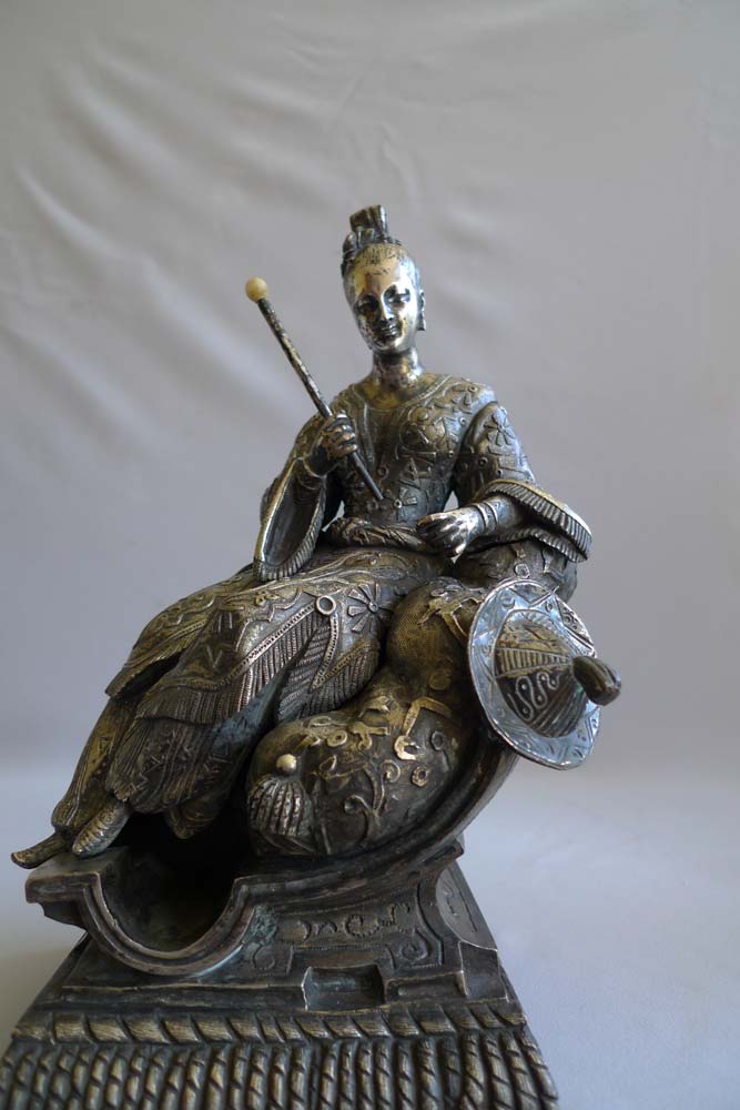 Pair French 18th century Chinnoisserie figures in French plate.