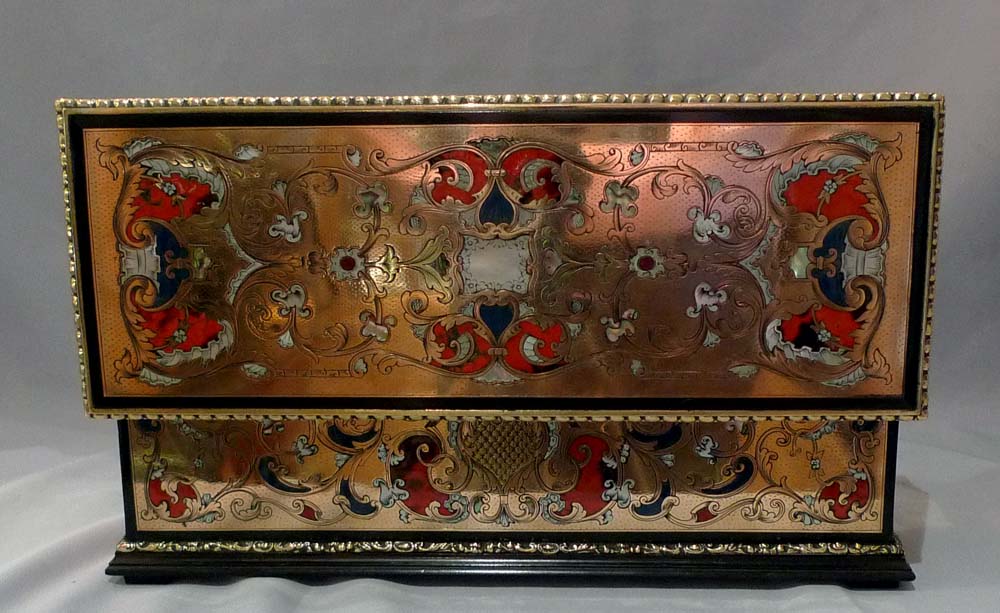 Antique boulle glove box, French.