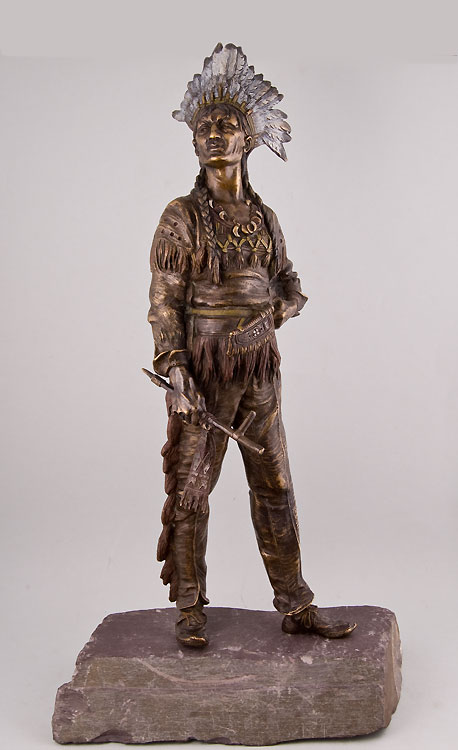 Bergman Native American cold painted bronze.