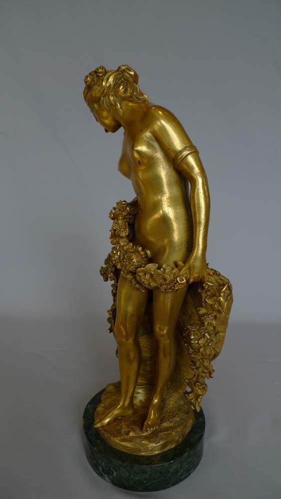 Antique French Louis XVIth antique ormolu sculpture of Flora.