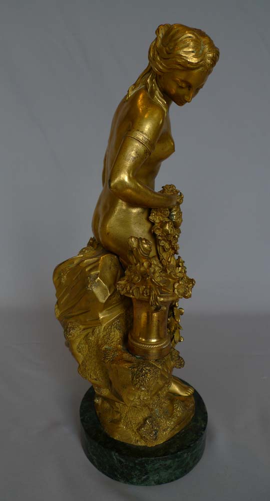 Antique French Louis XVIth antique ormolu sculpture of Flora.