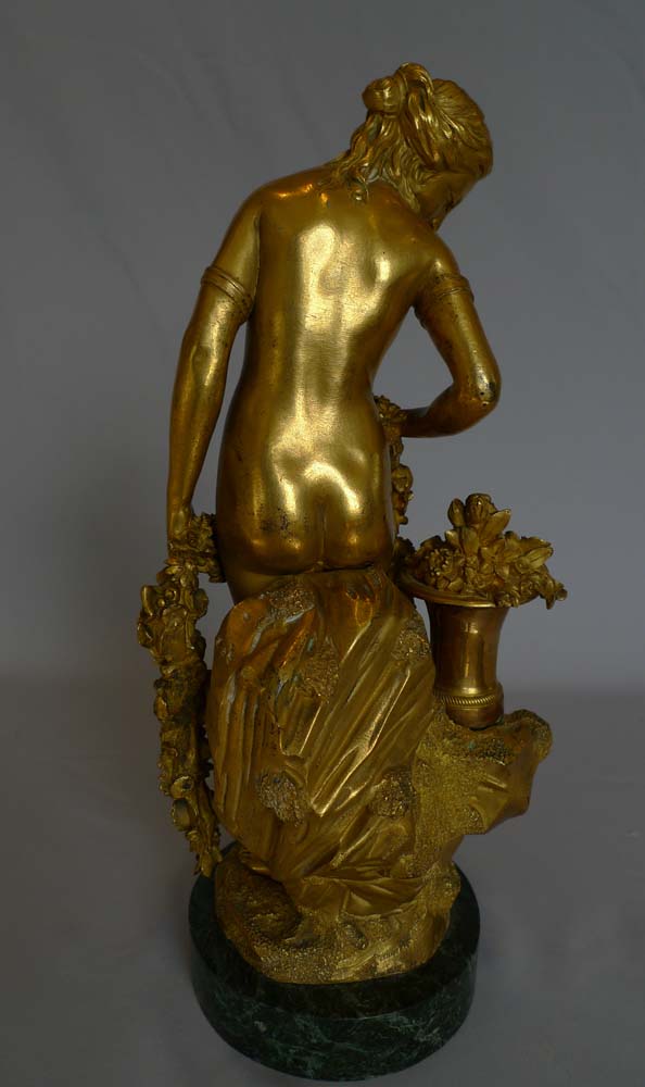 Antique French Louis XVIth antique ormolu sculpture of Flora.