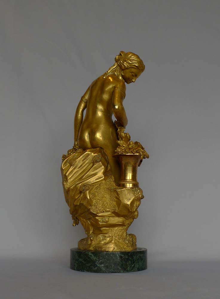 Antique French Louis XVIth antique ormolu sculpture of Flora.