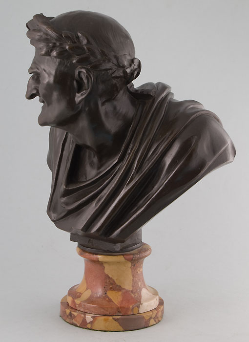 Grand Tour antique bronze busts of classical politicians.