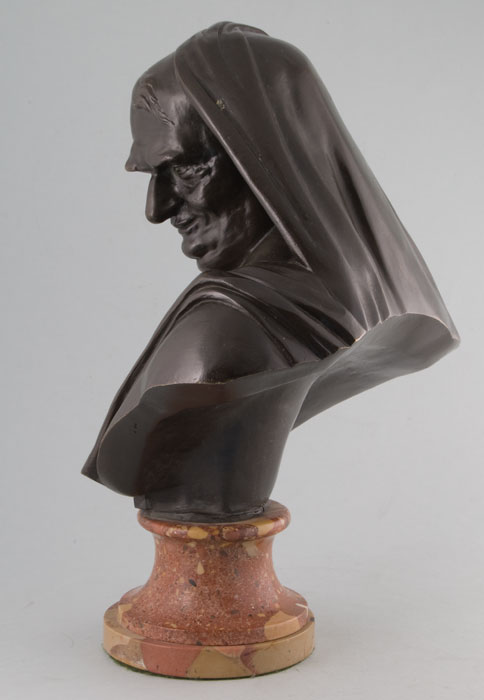 Grand Tour antique bronze busts of classical politicians.