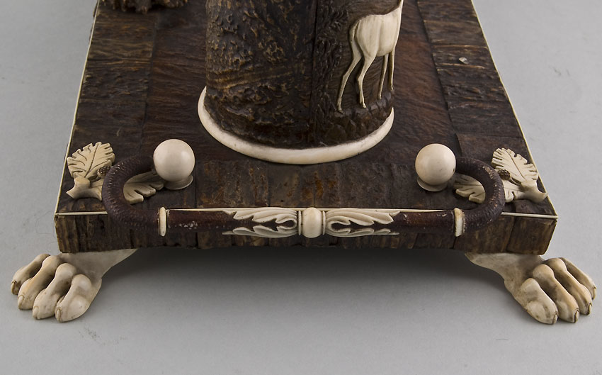 Stag horn ecrier or desk set, 19th century German.