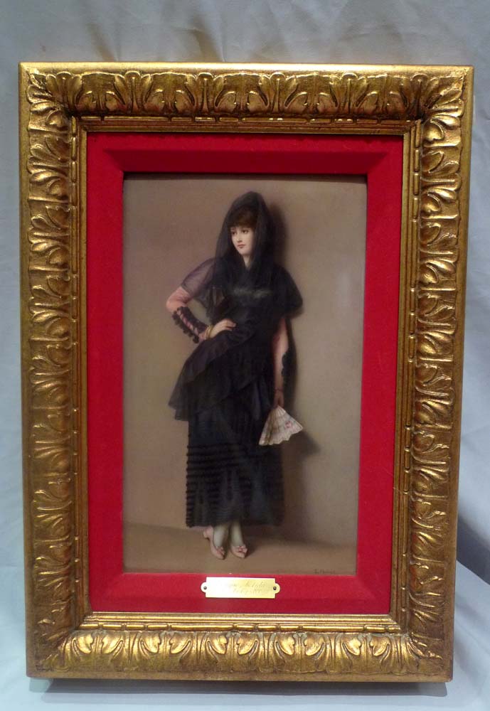 KPM plaque of flamenco Dancer signed