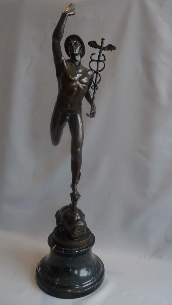Antique bronze of Mercury after Gianbolognia, late 19th century.