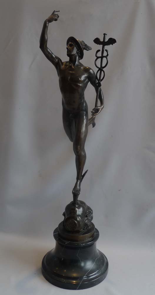 Antique bronze of Mercury after Gianbolognia, late 19th century.