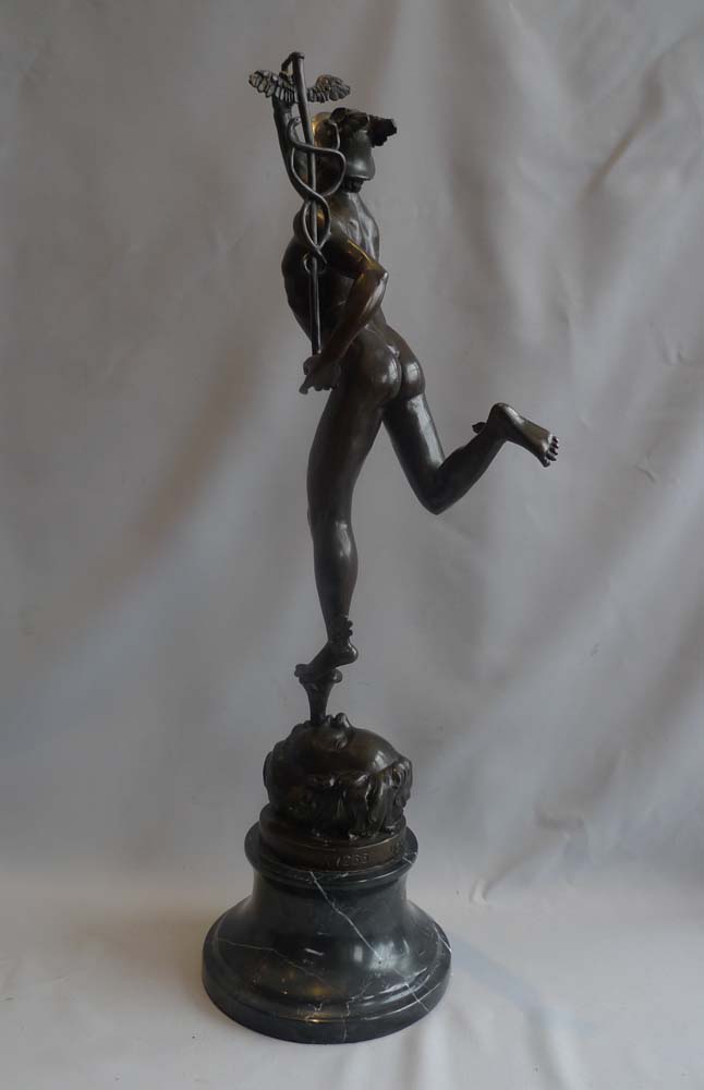 Antique bronze of Mercury after Gianbolognia, late 19th century.