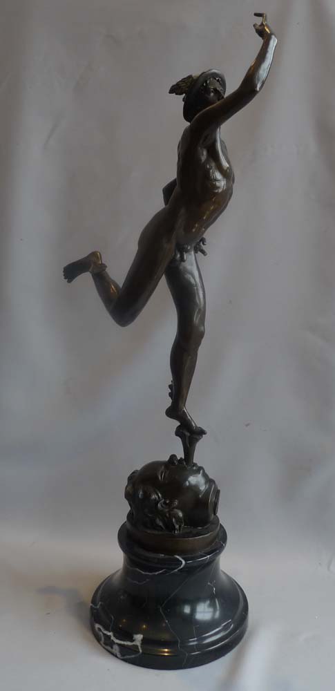 Antique bronze of Mercury after Gianbolognia, late 19th century.