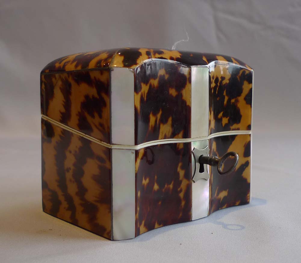 Tortoiseshell and ivory ink box with original inkpots