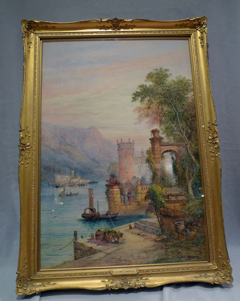 A Pair of Watercolours by Sydney Lawrence of Lake Como and Lake Guarda.