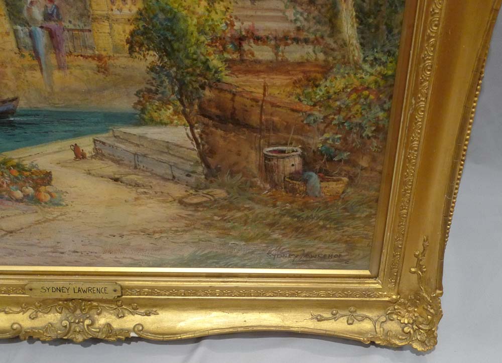 A Pair of Watercolours by Sydney Lawrence of Lake Como and Lake Guarda.