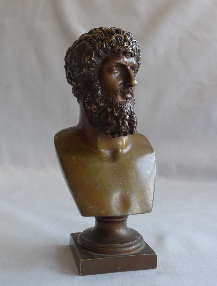 Grand Tour bronze bust of Marcus Aurelius.