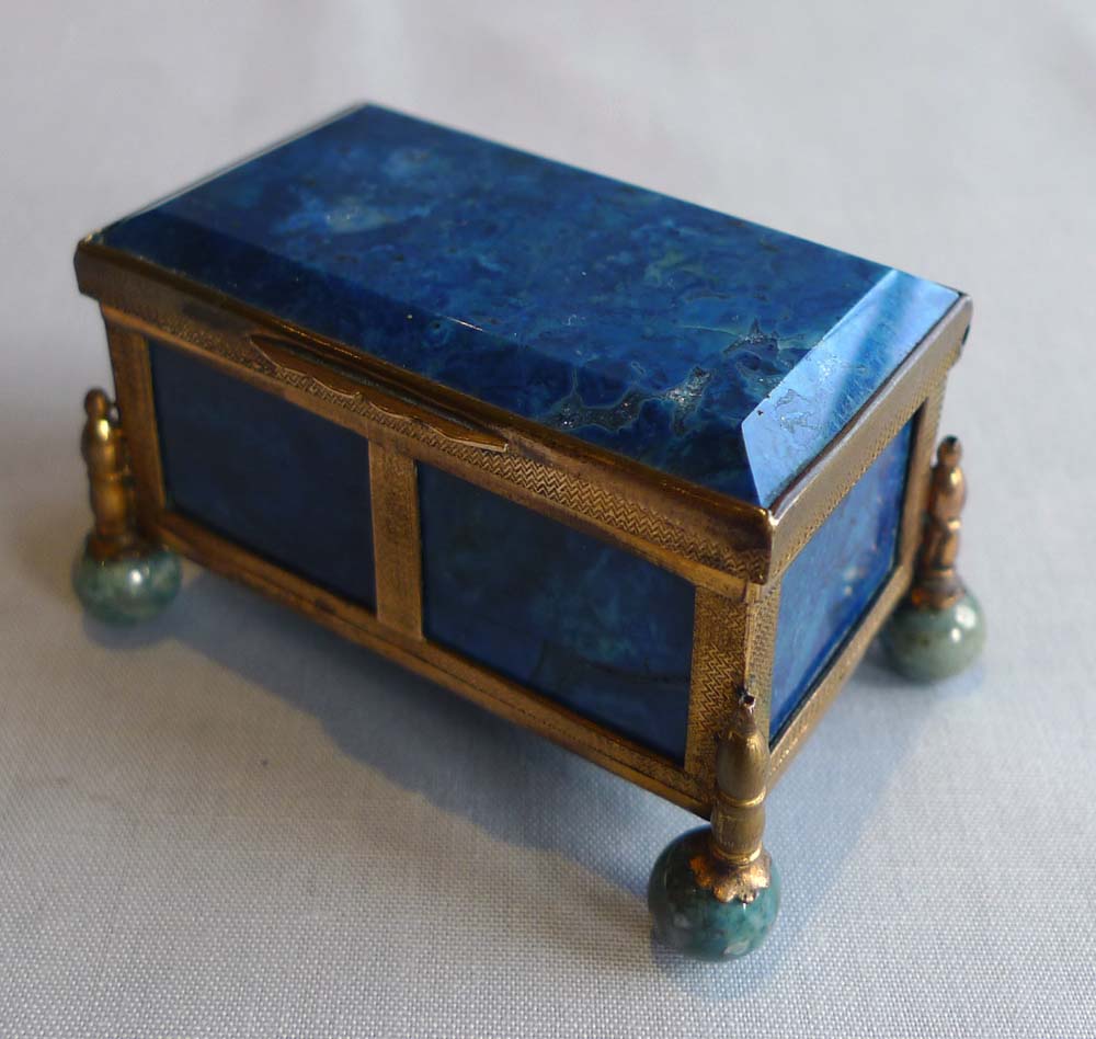 Lapis Lazuli and gilt bronze austro-Hungarian casket.