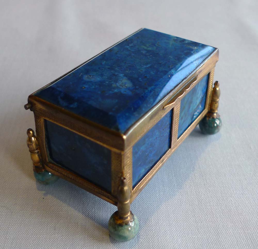 Lapis Lazuli and gilt bronze austro-Hungarian casket.