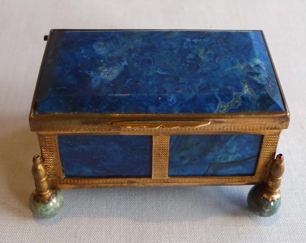 Lapis Lazuli and gilt bronze austro-Hungarian casket.