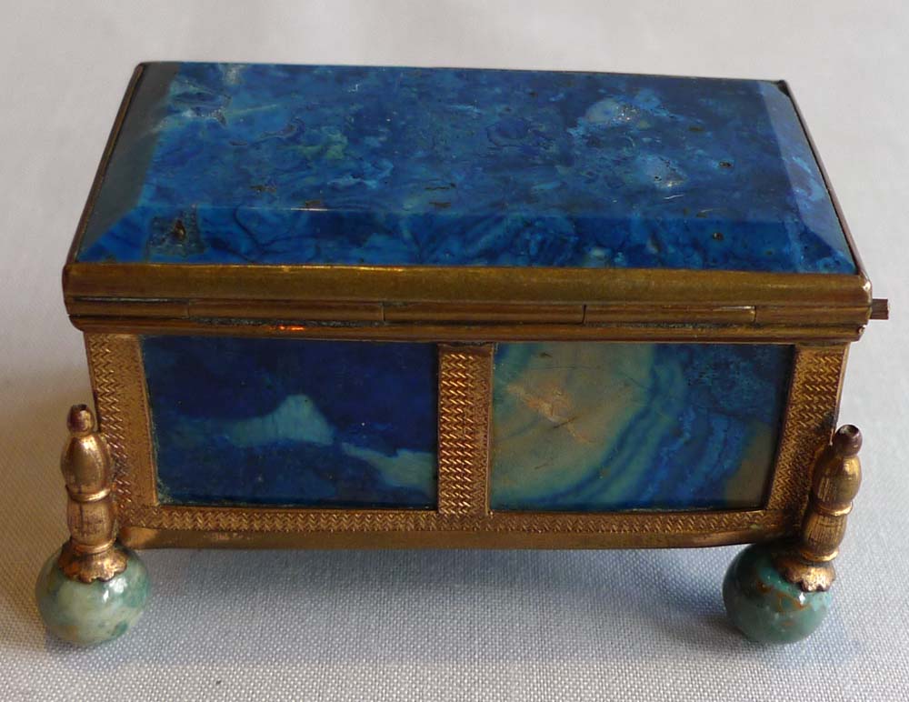 Lapis Lazuli and gilt bronze austro-Hungarian casket.