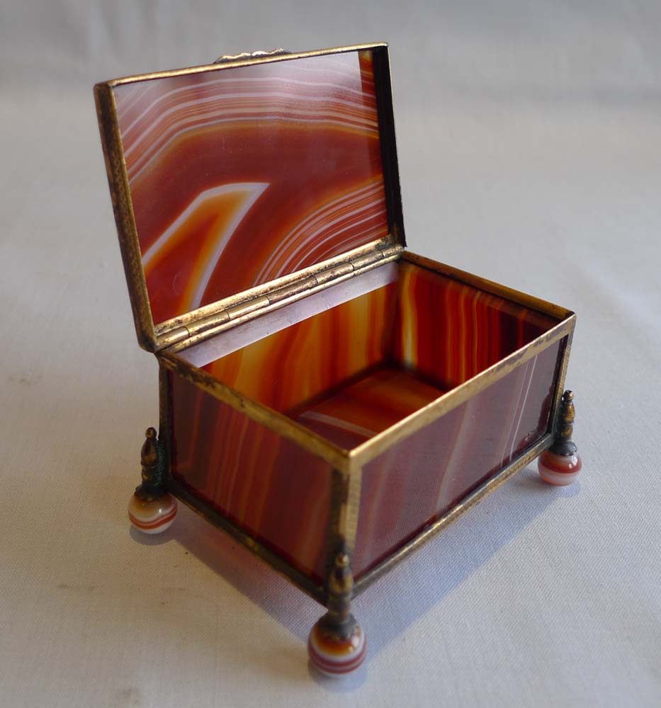 Antique orange split agate and gilt metal Austro Hungarian.