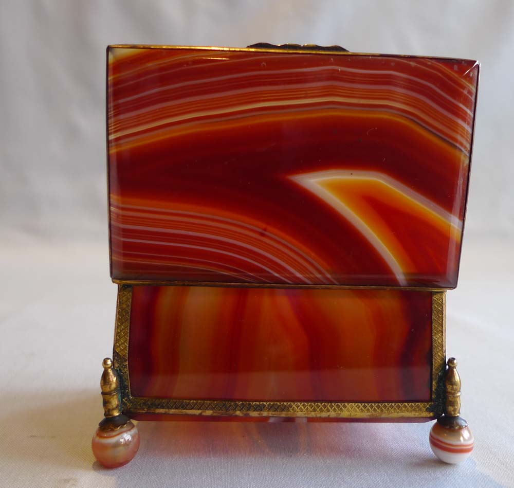 Antique orange split agate and gilt metal Austro Hungarian.
