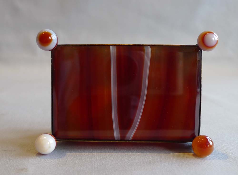 Antique orange split agate and gilt metal Austro Hungarian.