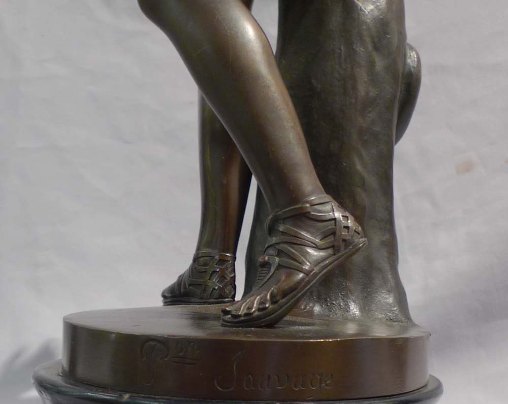 Antique Italian patinated bronze sculpture of the Apollo Belvedere signed