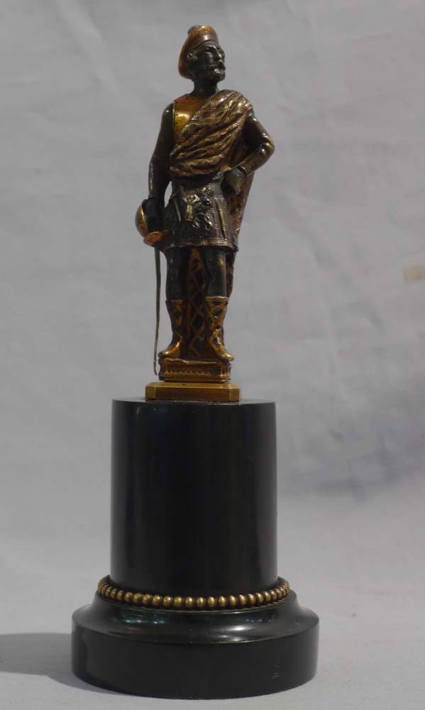 Bronze seal of Sir Walter Scott's Rob Roy with additional and original marble base.