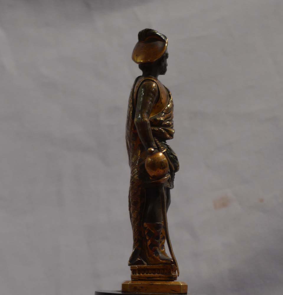 Bronze seal of Sir Walter Scott's Rob Roy with additional and original marble base.