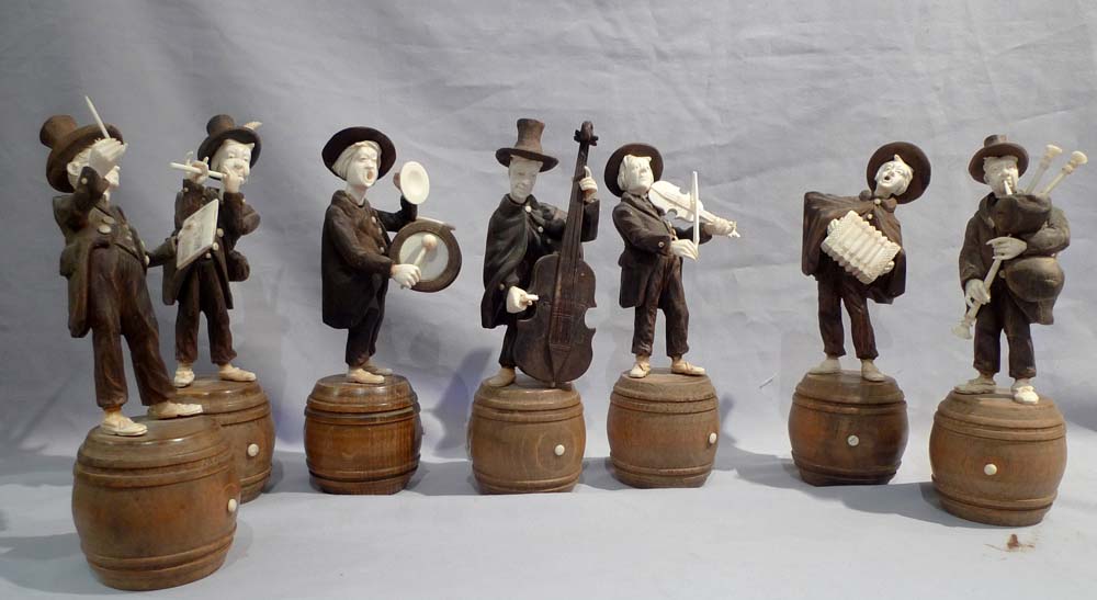 Ivory and wood Black Forest seven piece band.