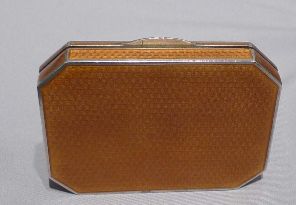 Silver and guilloche enamel snuff box with fine neo-classical cameo.