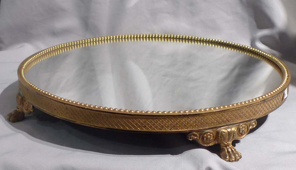 Antique gilt bronze mirrored table surtout.