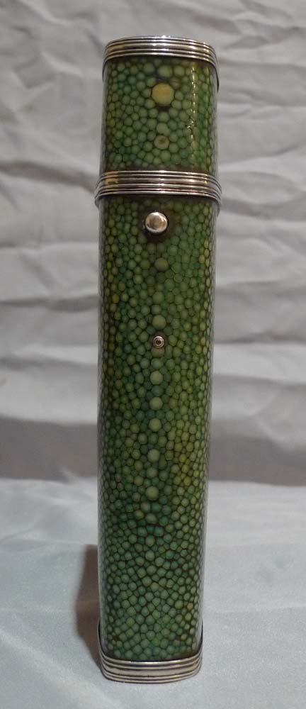 Antique English Regency Silver and shagreen etui dated 1825