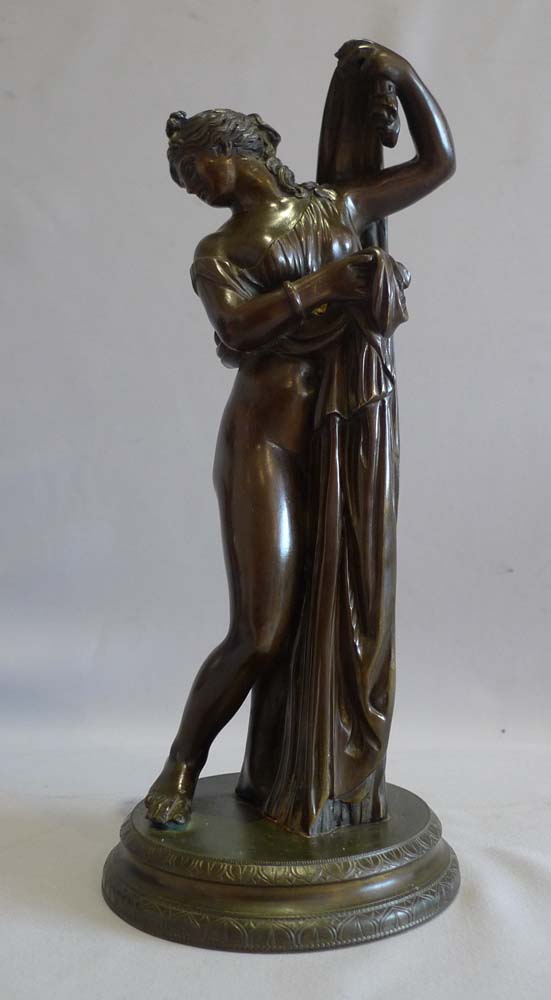 Antique pair of Italian Grand Tour bronzes of Narcissus and the Venus Calipigia.