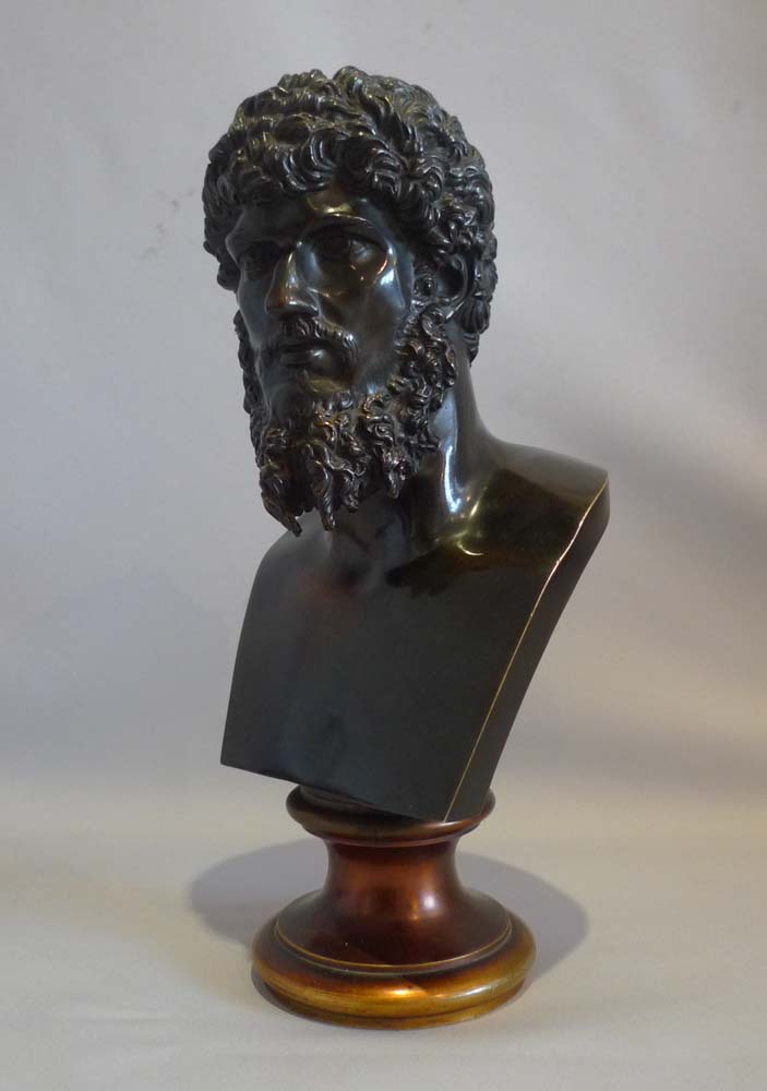 Antique Grand Tour patinated bronze bust of the Roman EmperorLucius Verus