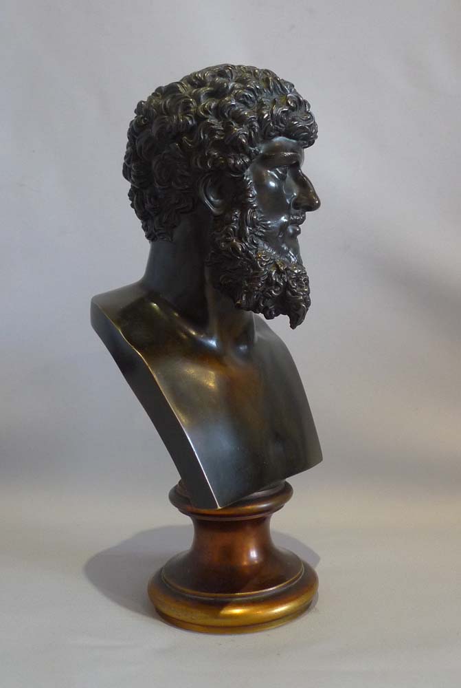 Antique Grand Tour patinated bronze bust of the Roman EmperorLucius Verus