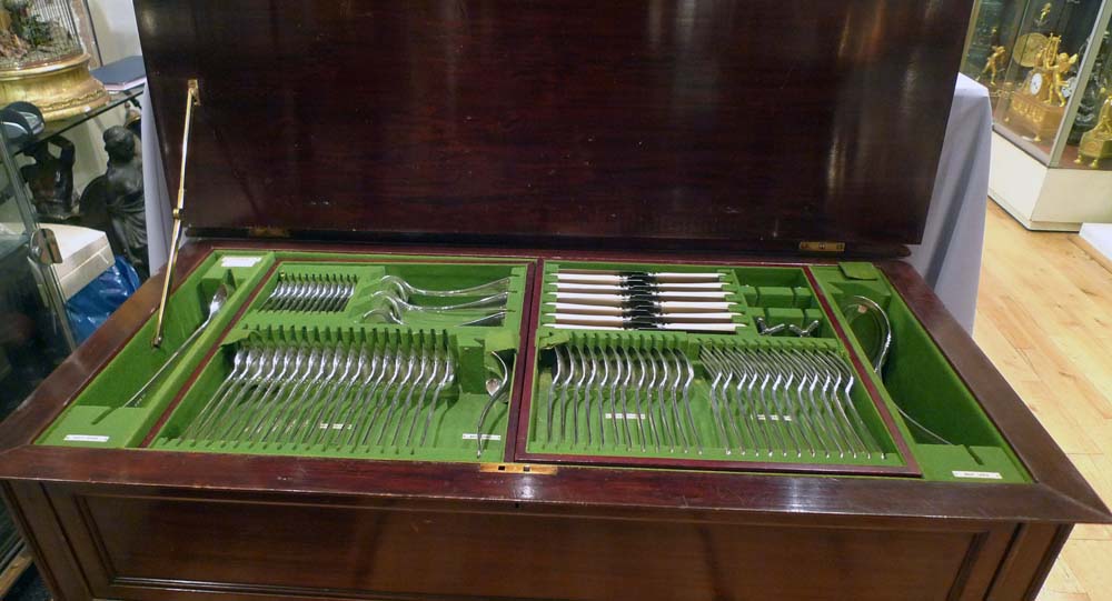 Exceptionally large canteen of silver cutlery by Elkington.
