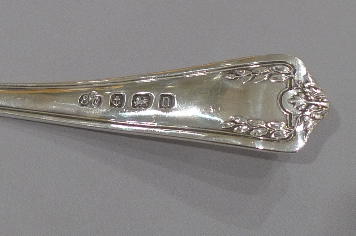 Exceptionally large canteen of silver cutlery by Elkington.