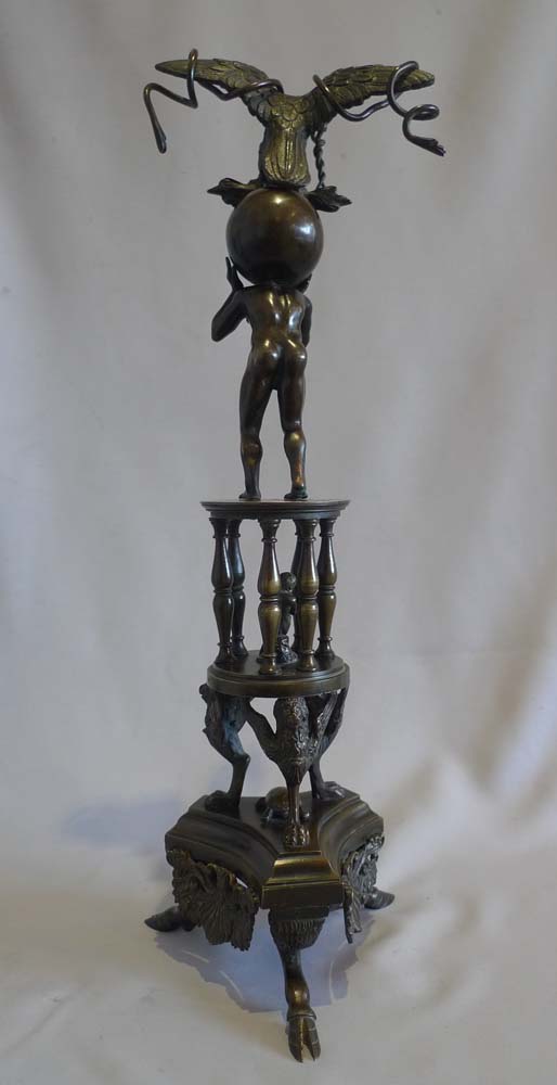 Antique Grand tour rare model in patinated bronze representing Jupiter and Hercules.