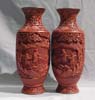 Pair celadon chinese vases.