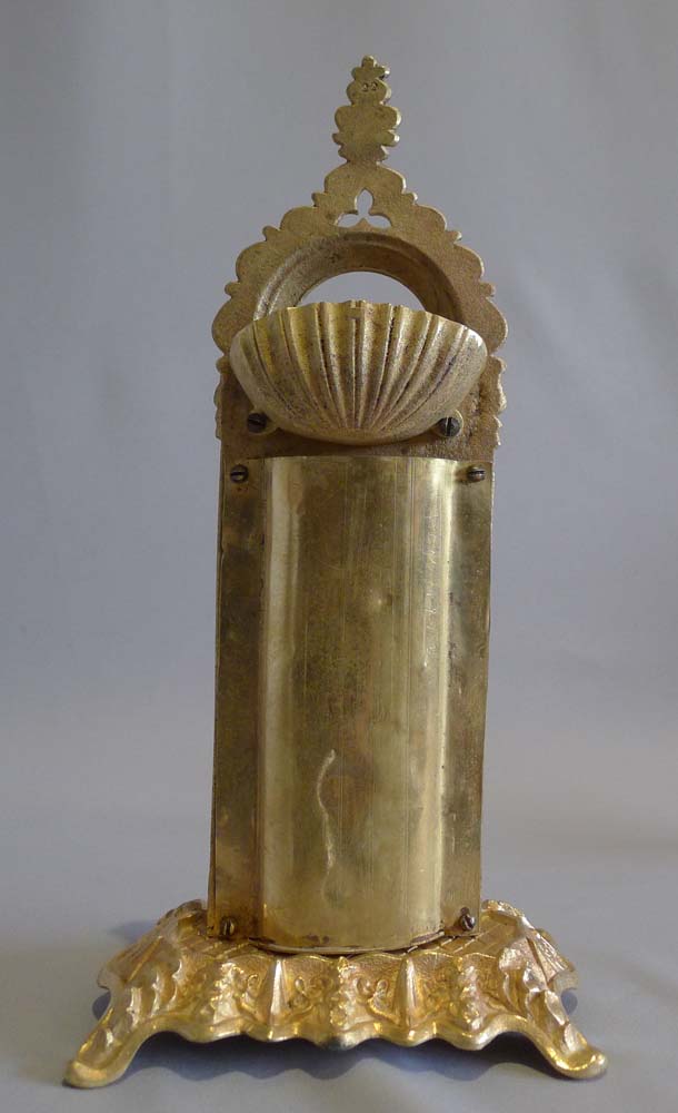 Antique early 19th century Gothic watch holder in gilt bronze.