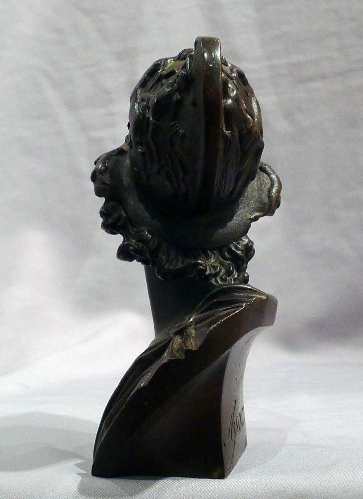 Antique patinated bronze bust of Ajax.