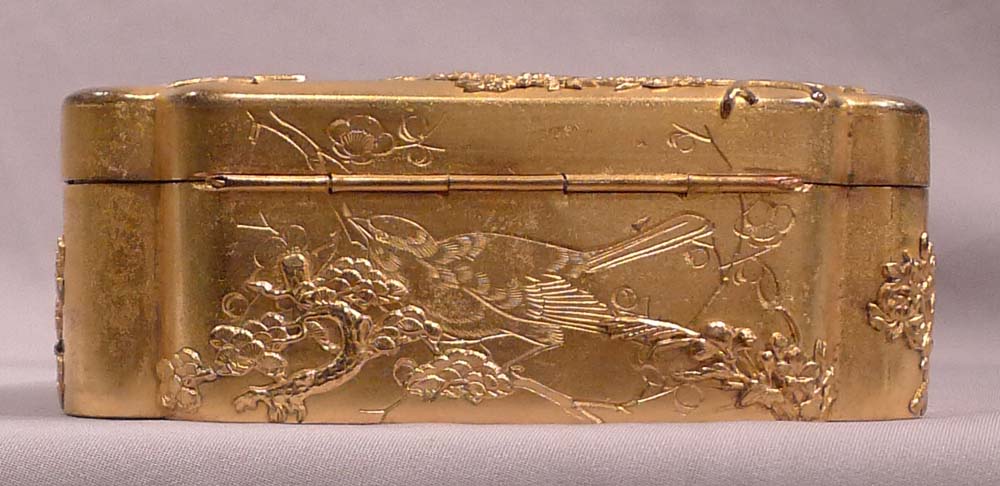 Antique  Chinese late 19th century gilt bronze box.