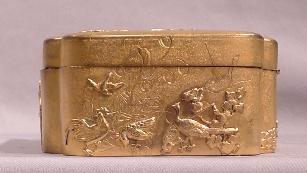 Antique  Chinese late 19th century gilt bronze box.
