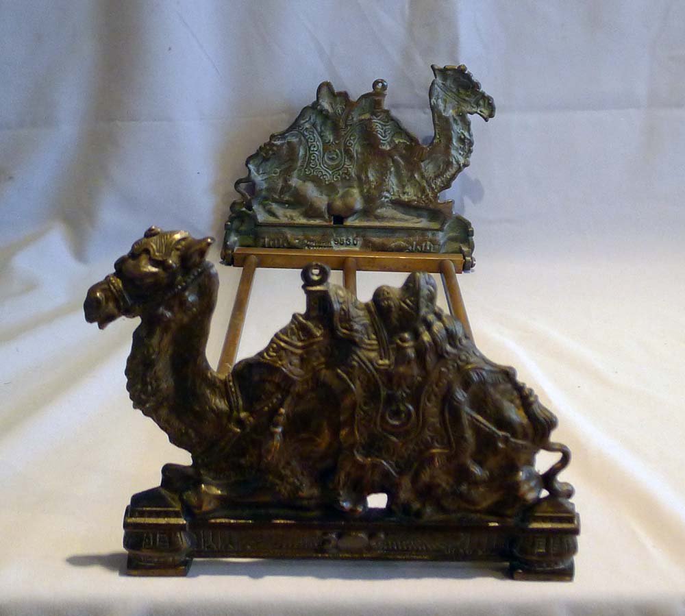 Antique pair English bookends in the shape of a camel.