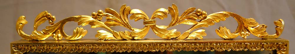 Antique Ormolu/gilt bronze Viennese miniature cheval mirror.