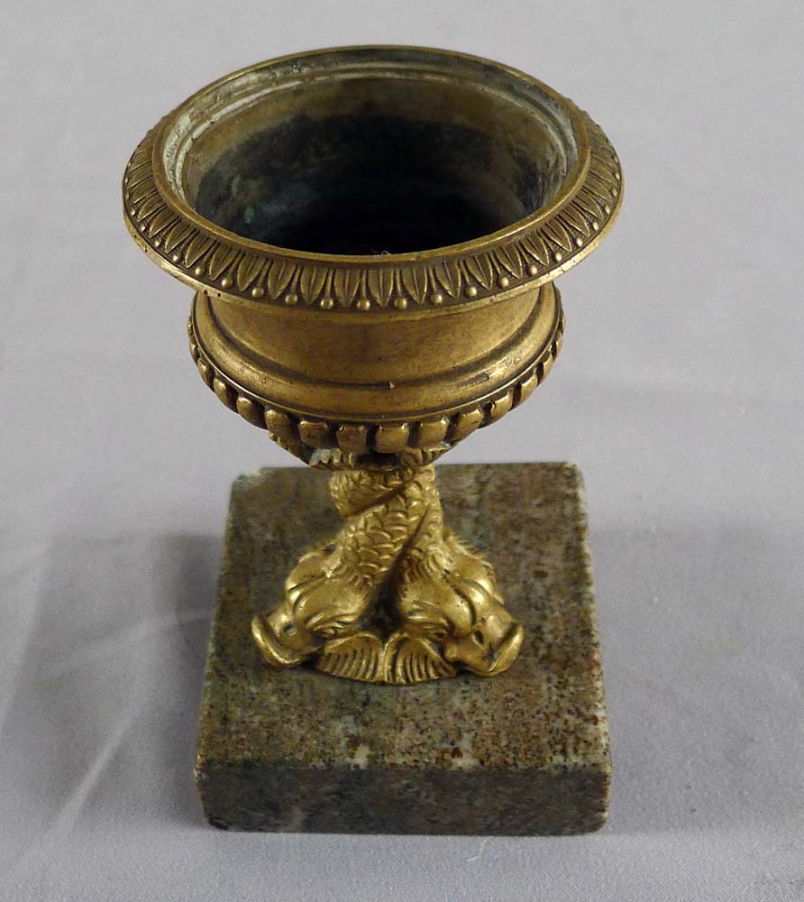 Antique Italian Grand Tour marble and bronze Tazza.